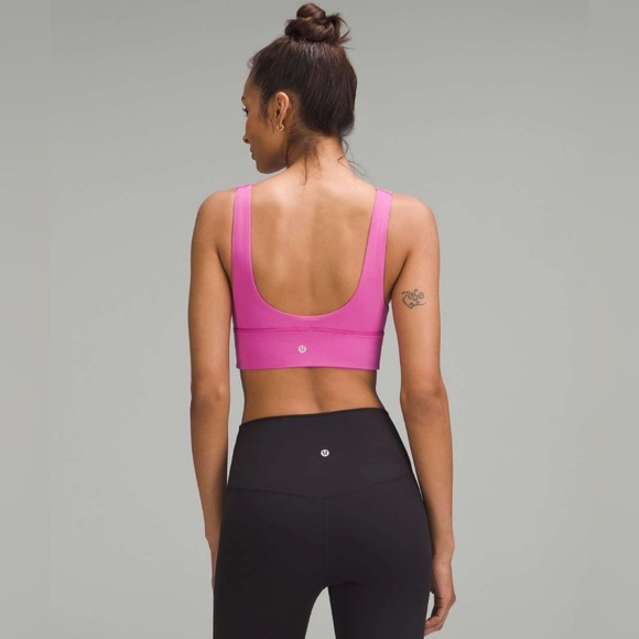 NWT. Lululemon Align V-Neck Bra A/B. Size: 8. Color: Pow Pink Tone. - Picture 2 of 6